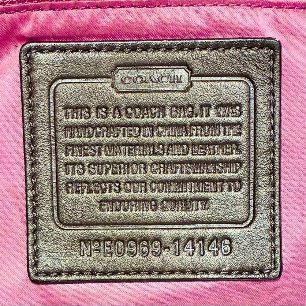 Coach Signature C Brown Canvas Leather Trim Y2K Shoulder Bag EUC - Picture 14 of 14